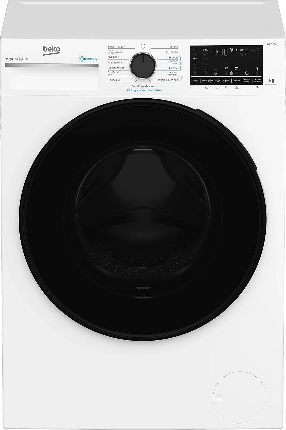 Beko, Lavatrice, 8kg, con Bluetooth, con display digitale, con tecnologia inverter, Nero