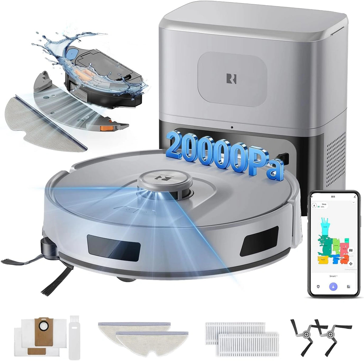 R11, Robot aspirapolvere, con Wi-Fi, con controllo intelligente