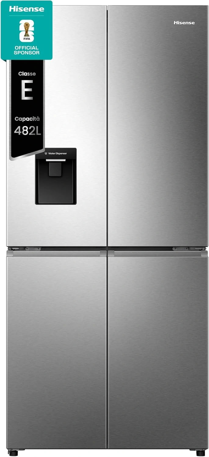 Hisense RQ5P470SMIE, Frigorifero, con Wi-Fi, con display digitale, con tecnologia inverter, Argento