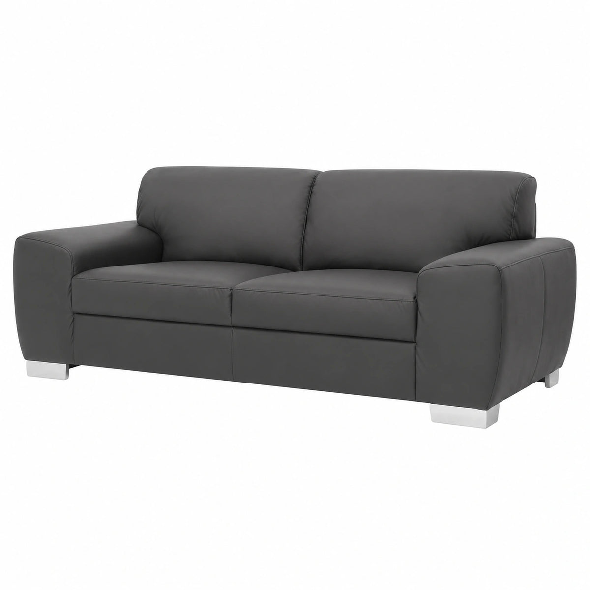 DOMO Collection 2-Sitzer Sofa Ricardo, Kunstleder, Schwarz, 200x89x81 cm