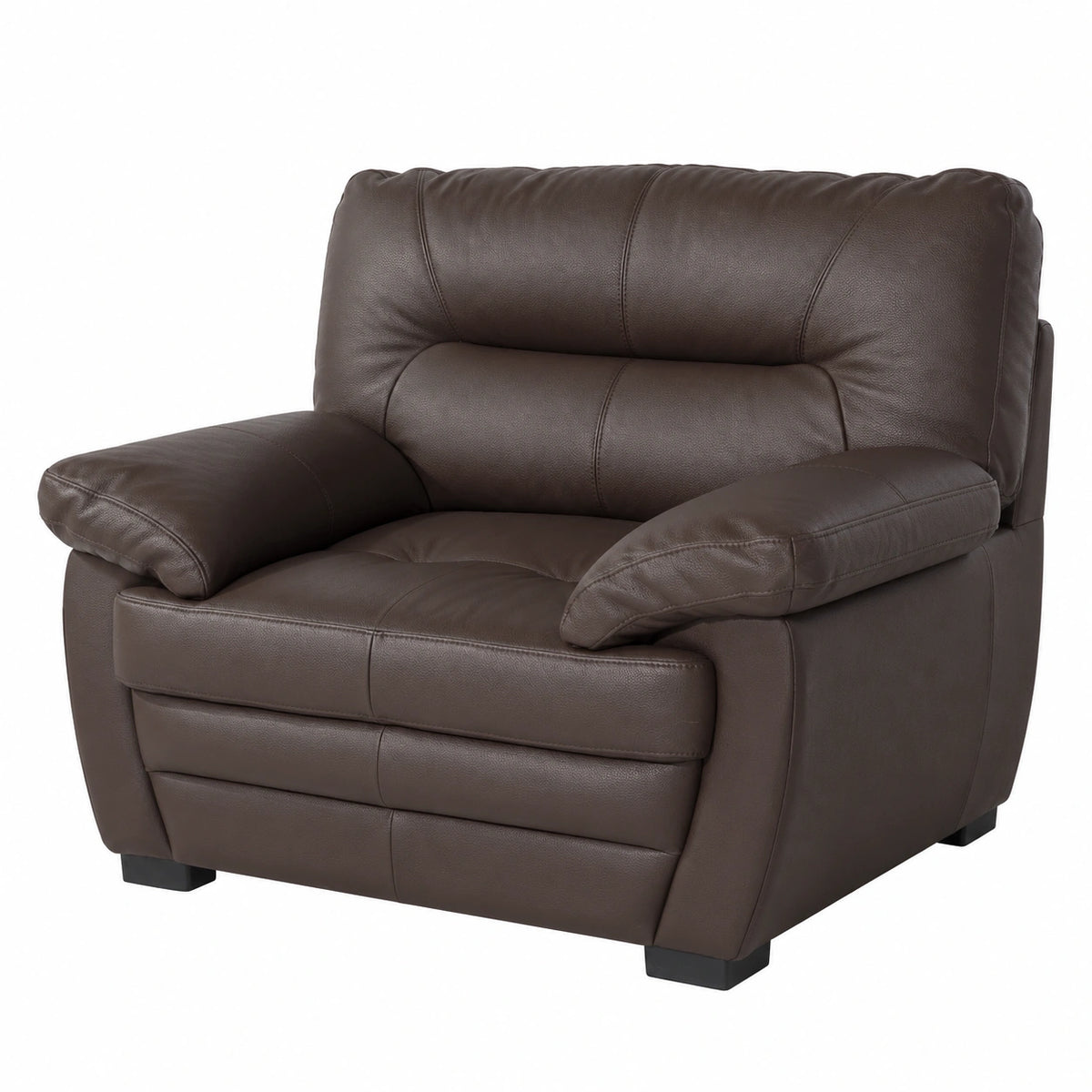 Mivano Ledersessel Royale – Eleganter Komfortsessel mit hoher Rückenlehne, Kunstleder, Braun
