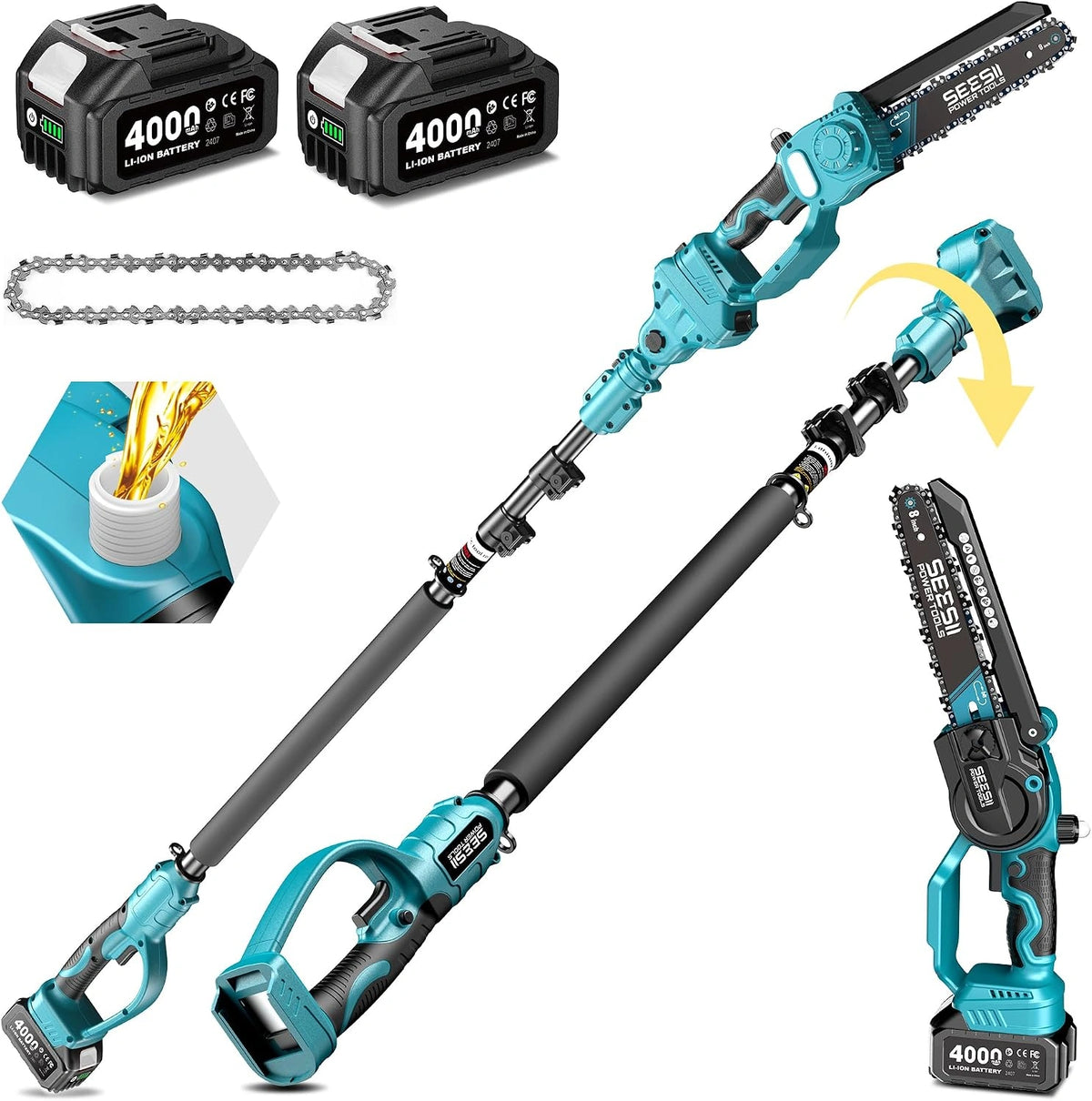 SEESII 2-in-1 8, Motosega, 8 Pollici