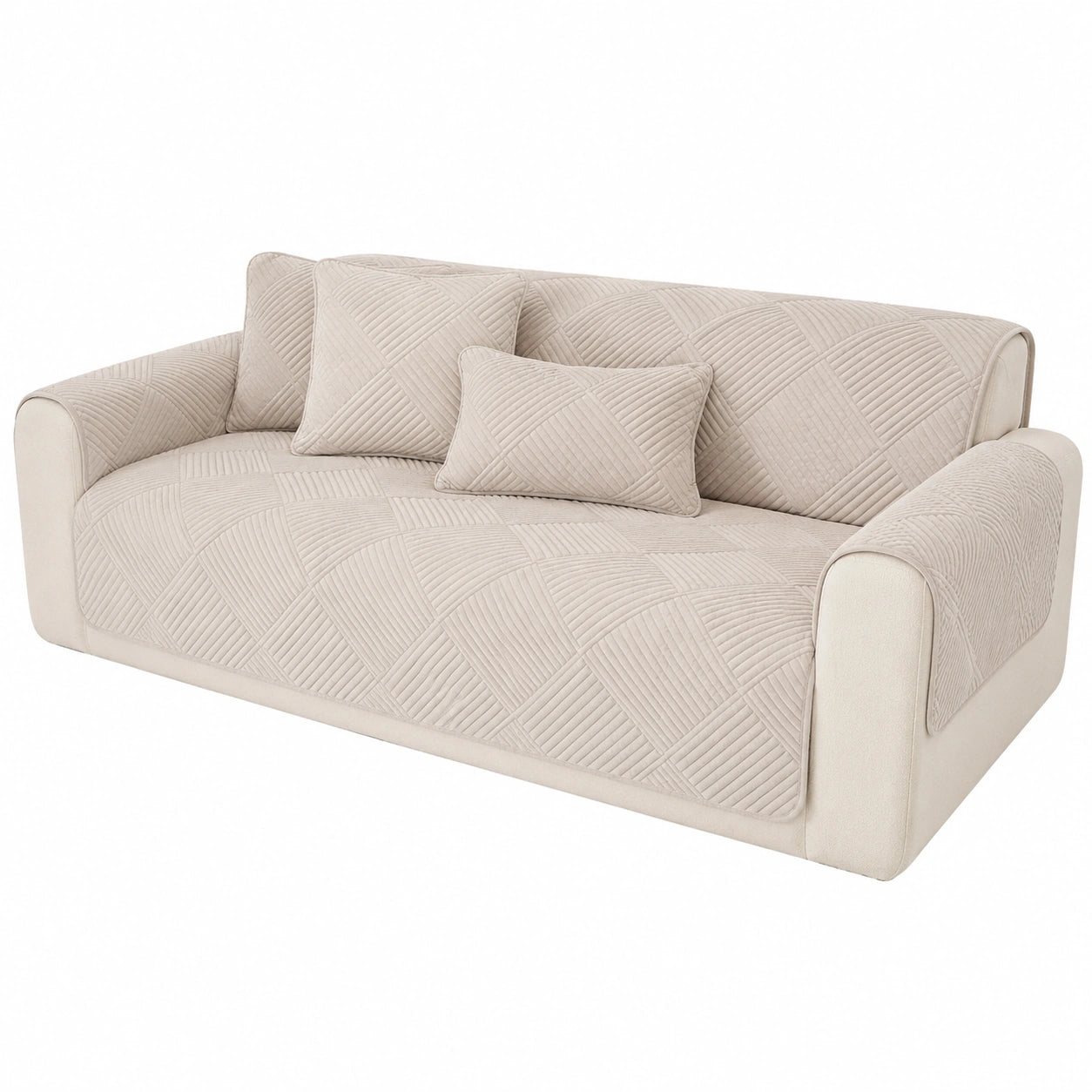 Universeller Sofabezug Antirutsch, Waschbar, für 1- bis 4-Sitzer in Khaki