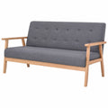 Modernes Dreisitzer-Sofa aus Stoff, dunkelgrau