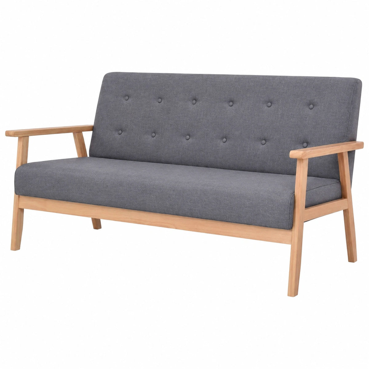 Modernes Dreisitzer-Sofa aus Stoff, dunkelgrau
