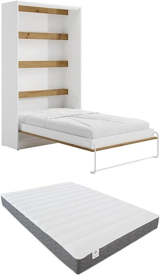 Vente-unique, Letto, 200 cm, a LED, Bianco