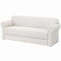 CHELZEN Elastischer Samtbezug für Ecksofas, Schonbezug für 3-Sitzer L-Form, Schutz für Wohnzimmermöbel, Weiß