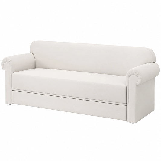 CHELZEN Elastischer Samtbezug für Ecksofas, Schonbezug für 3-Sitzer L-Form, Schutz für Wohnzimmermöbel, Weiß