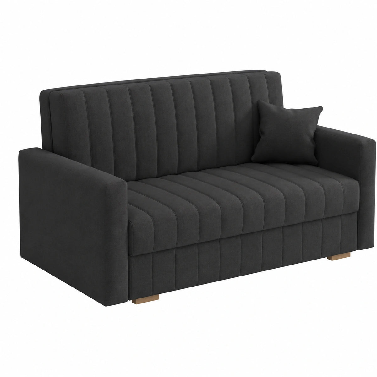 Kompaktes Schlafsofa Zanzibar mit Bettkasten, Grau, 3-Sitzer