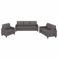 Willood Moderne Sofagarnitur 3+2 Sitzer mit Sessel in Kunstleder Grau