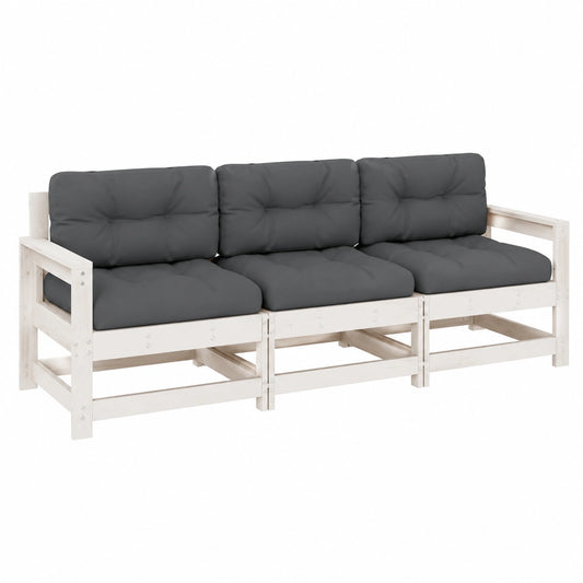 Garten-Lounge-Set aus Kiefernholz, 3-teilig, für Terrasse und Balkon, modulare Gestaltung, stabil und bequem, bis 110 kg pro Sitz