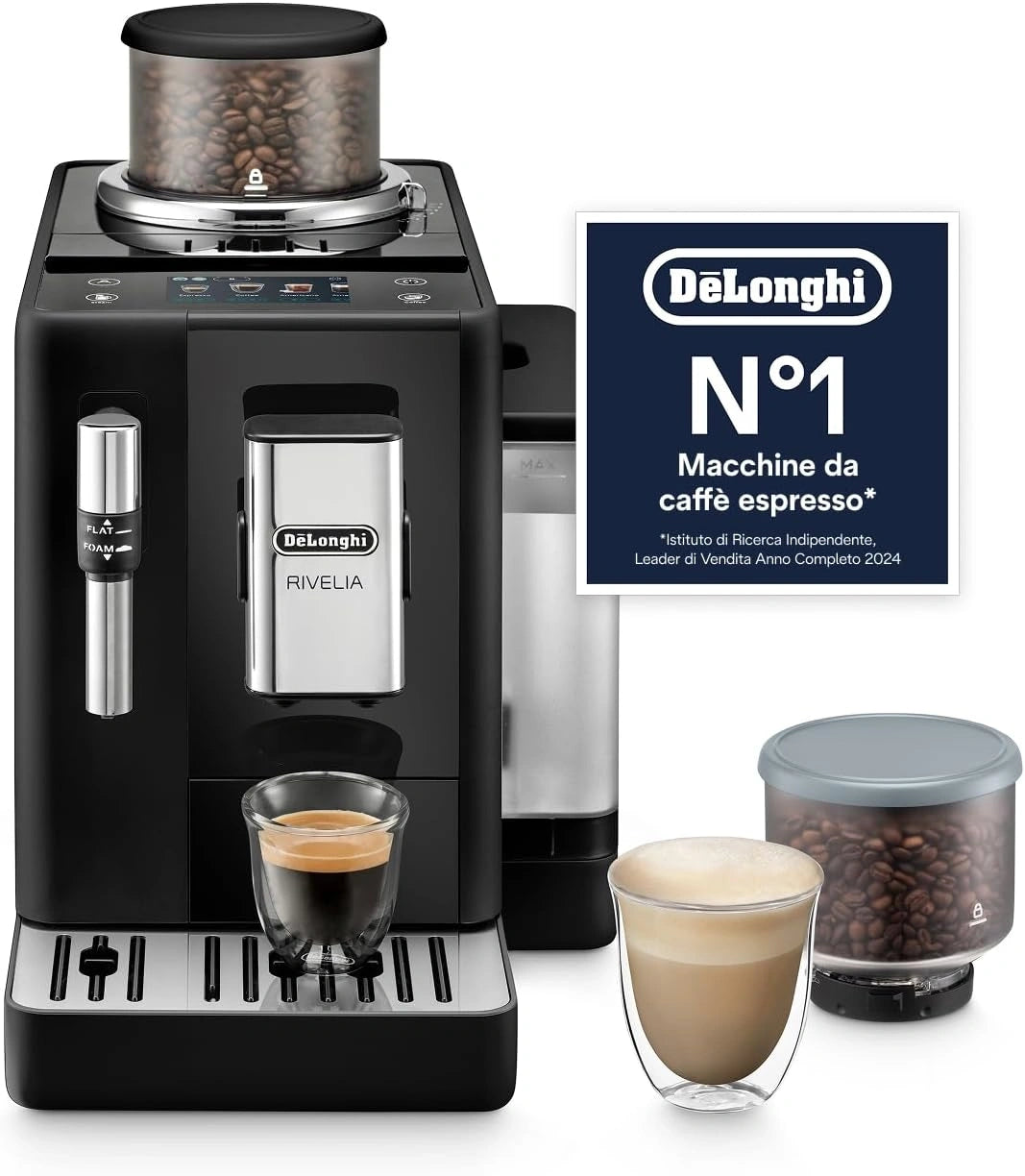 De'Longhi, Macchina da caffè, con display digitale, automatico, Nero