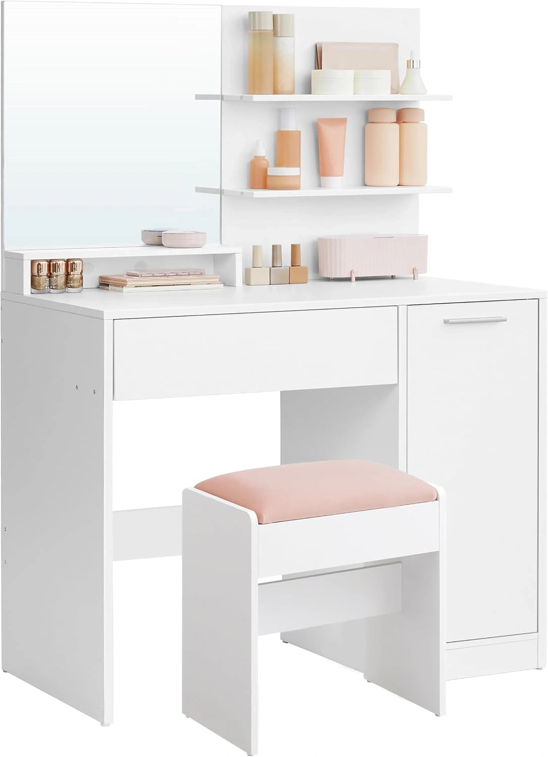 VASAGLE KAILYN, Tavolo, regolabile, Bianco