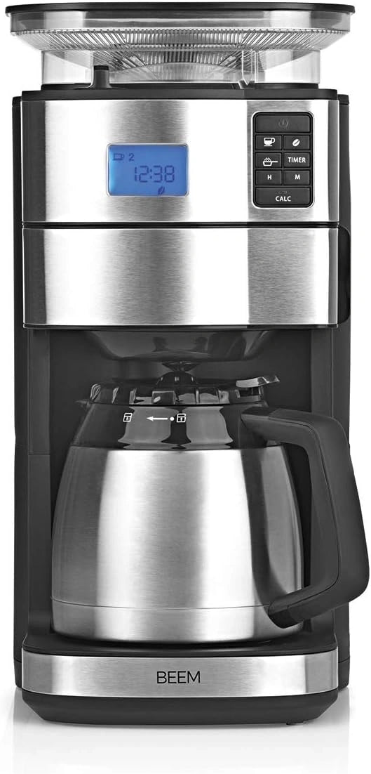 Caffettiera, Macinacaffè elettrico, 1000 W, con timer, Argento