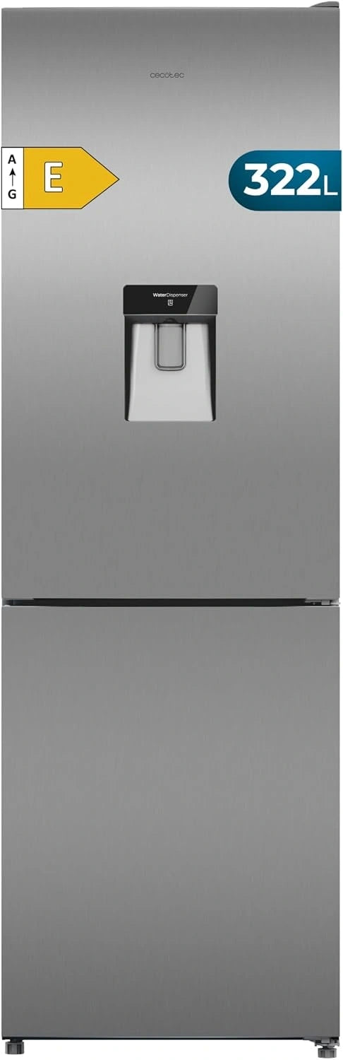 Cecotec, Frigorifero, 322L, 185,5cm, 59,5cm, a LED, Argento