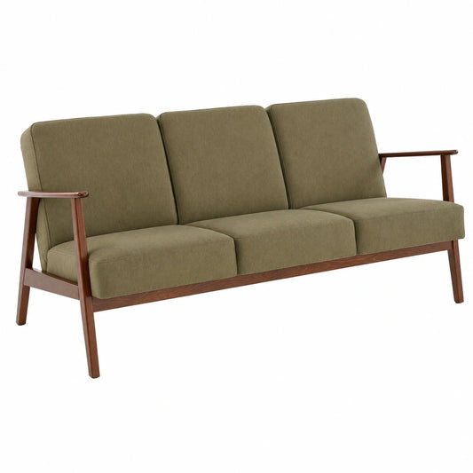 KRESTON 3-Sitzer Polstersofa ASENTO, Modernes grünes Stoffsofa im Mid-Century-Stil