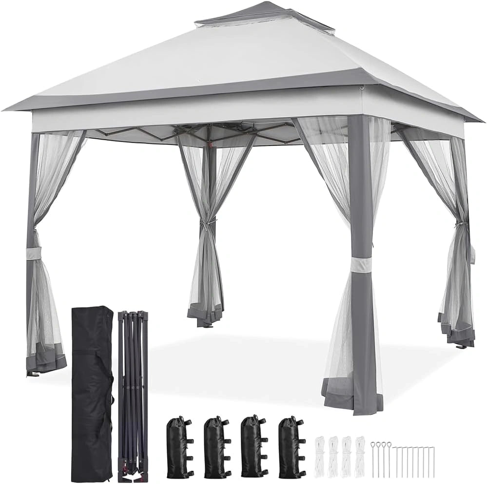 Yaheetech, Prodotto per casa e tempo libero, 300 cm, pieghevole, Grigio/Beige