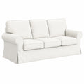 Premium Sofahusse für IKEA Ektorp 3-Sitzer, Baumwollstoff, Ersatzbezug in Weiß
