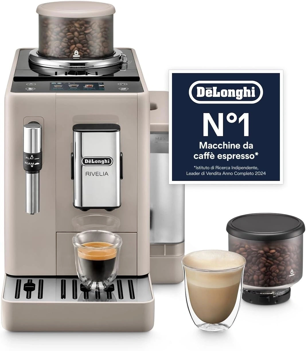 De'Longhi, Macchina da caffè, con display digitale, automatico, Beige