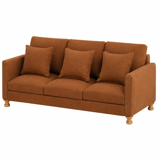 1/12 Puppenhaus Mini Dreisitzer Sofa mit Kissen für Wohnzimmer