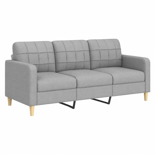 Willood 3-Sitzer Couch mit Metallrahmen, Polstersofa für Wohnzimmer, hellgrau, 180 cm