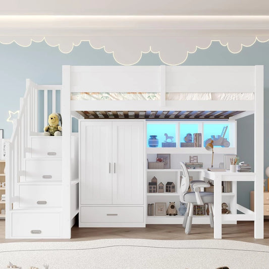 Letto, a LED, Bianco
