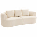 HOMCOM 3-Sitzer Wolken-Design Sofa mit Lendenkissen, Chenilleoptik, Cremeweiß