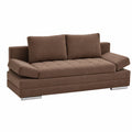 Hygger Barni Funktionssofa mit Stauraum - 2-Sitzer Schlafcouch mit Verstellbaren Armlehnen - Stabiler Komfort, Liegefläche 145x202cm, Mikrofaser Braun