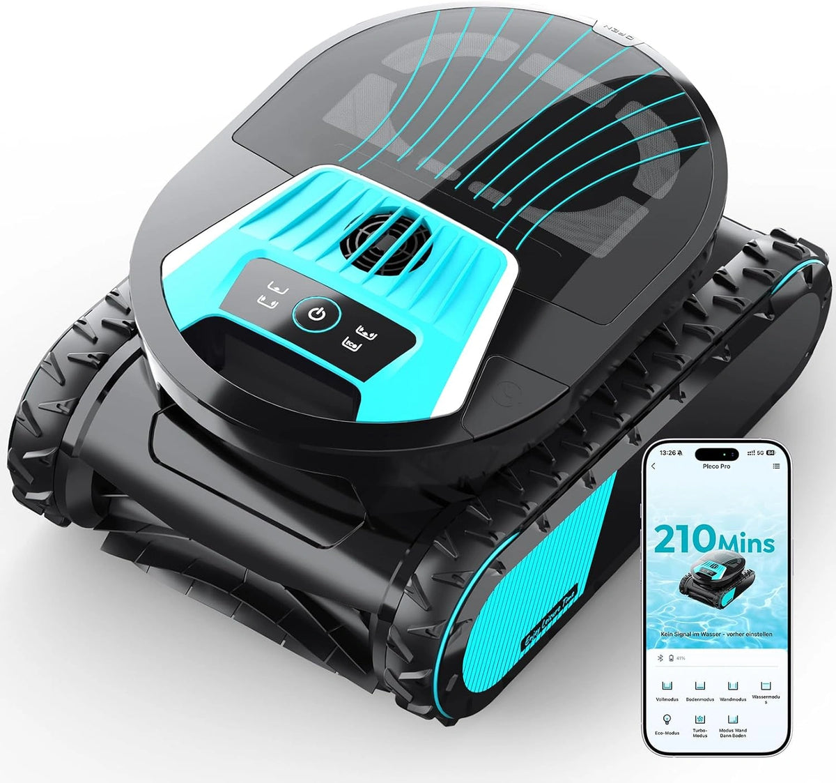 Pleco, Robot aspirapolvere, con controllo intelligente, Nero