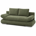 Hygger Schlafsofa mit Bettkasten, 145x202 cm – 2-Sitzer Sofa mit Schlaffunktion – Modernes, ausziehbares Sofa für das Wohnzimmer (Cord, Dunkelgrün)