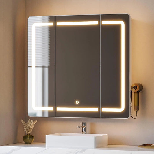 Hzuaneri, Specchio, 75 cm, a LED