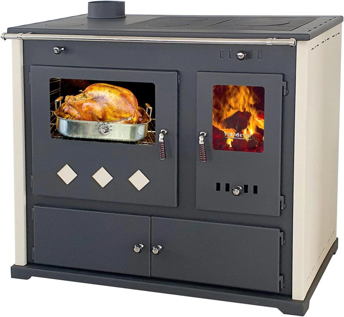 Stufa, Forno elettrico, 9,5 kW, Beige