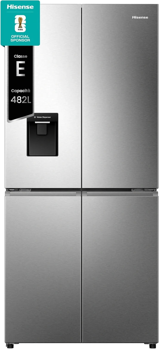 Hisense RQ5P470SMIE, Frigorifero, con Wi-Fi, con display digitale, con tecnologia inverter, Argento
