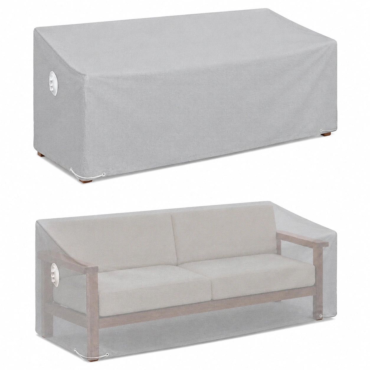 Wasserdichte Schutzhülle für Gartensofa, UV-beständig, passend für 2-3 Sitzer, 152x89x89CM, Grau