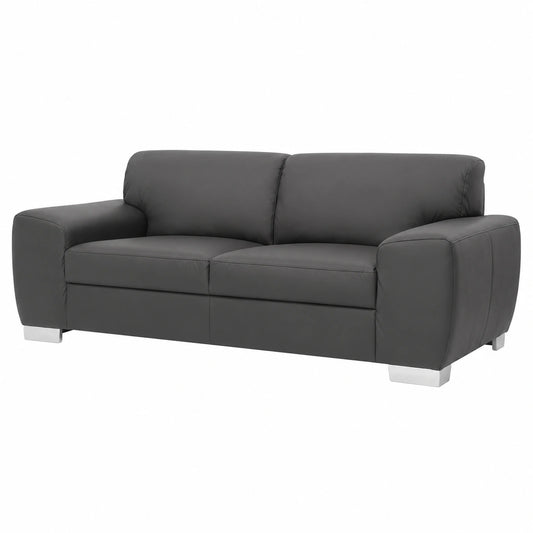 DOMO Collection 2-Sitzer Sofa Ricardo, Kunstleder, Schwarz, 200x89x81 cm