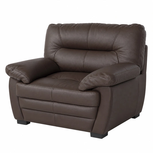 Mivano Ledersessel Royale – Eleganter Komfortsessel mit hoher Rückenlehne, Kunstleder, Braun