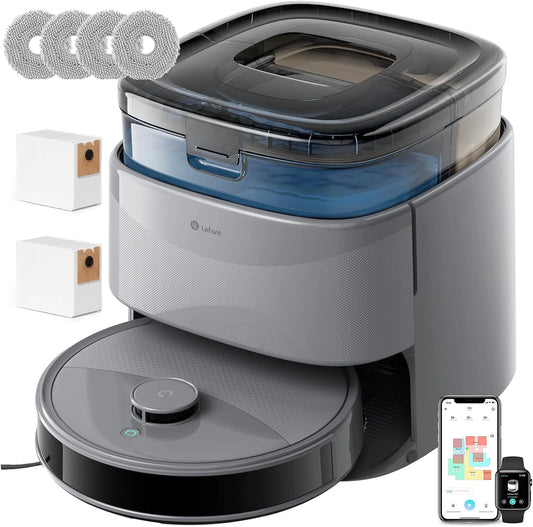 Lefant M3, Robot aspirapolvere, 3.2L, con Wi-Fi, automatico, con controllo intelligente, Grigio