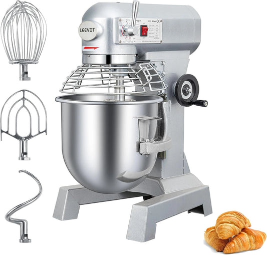 LEEVOT, Robot da cucina, 600 W, 15L, regolabile, Argento