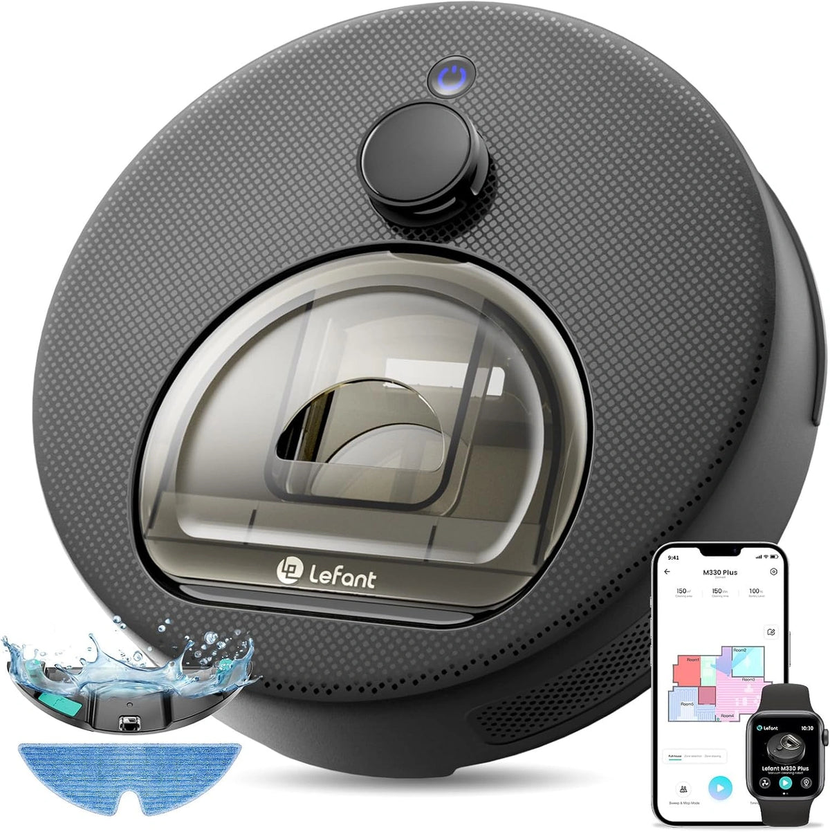 Lefant M330, Robot aspirapolvere, con Wi-Fi, con controllo intelligente