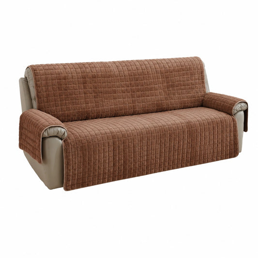 Rutschfeste Sofabezüge für Armlehnen, Schutz für Fernsehsessel, geeignet für Familien mit Kindern und Haustieren, Farbe: Kaffee, Größe: 3-Sitzer (167x190cm)
