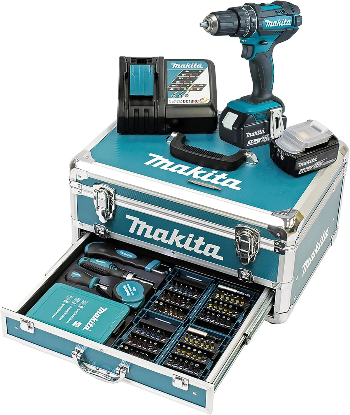 Makita DHP482RFX9, Trapano avvitatore, 18 V, 3,0 Ah