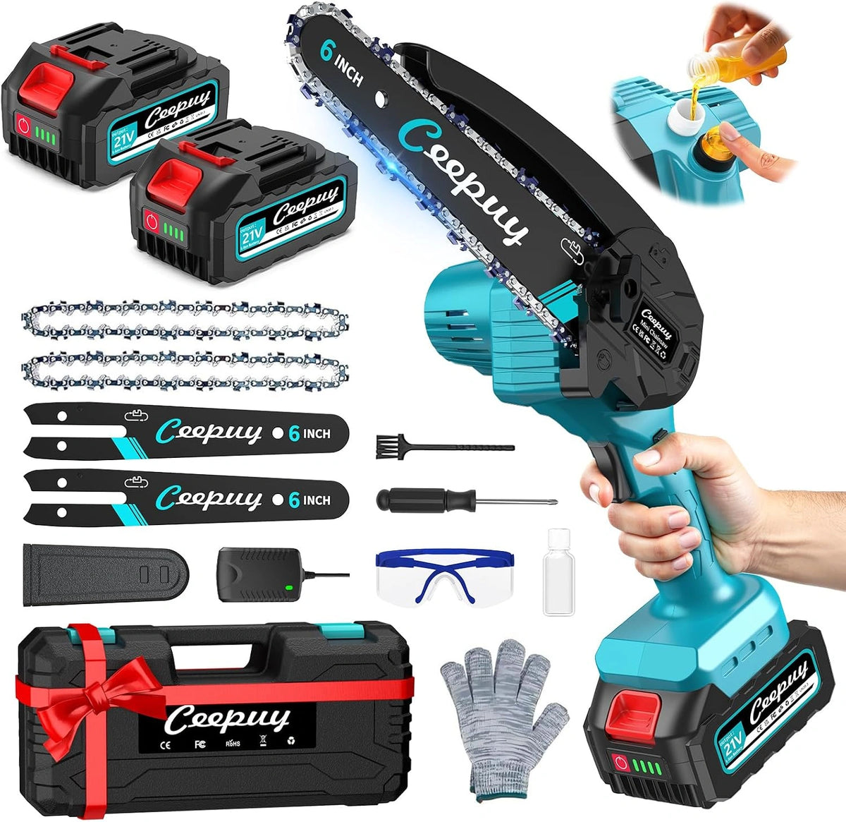 CEEPUY, Batteria ricaricabile, 880W, 6 pollici, senza fili