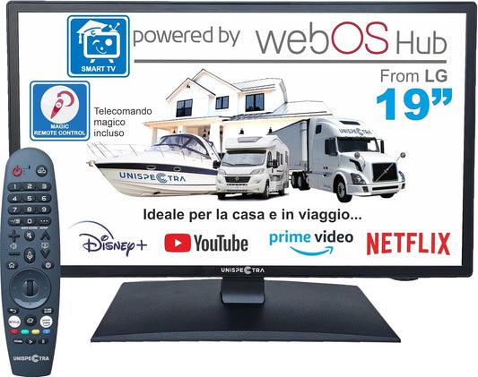 Unispectra 19', Televisore, 12V, 230V, 24V, con telecomando, con controllo intelligente