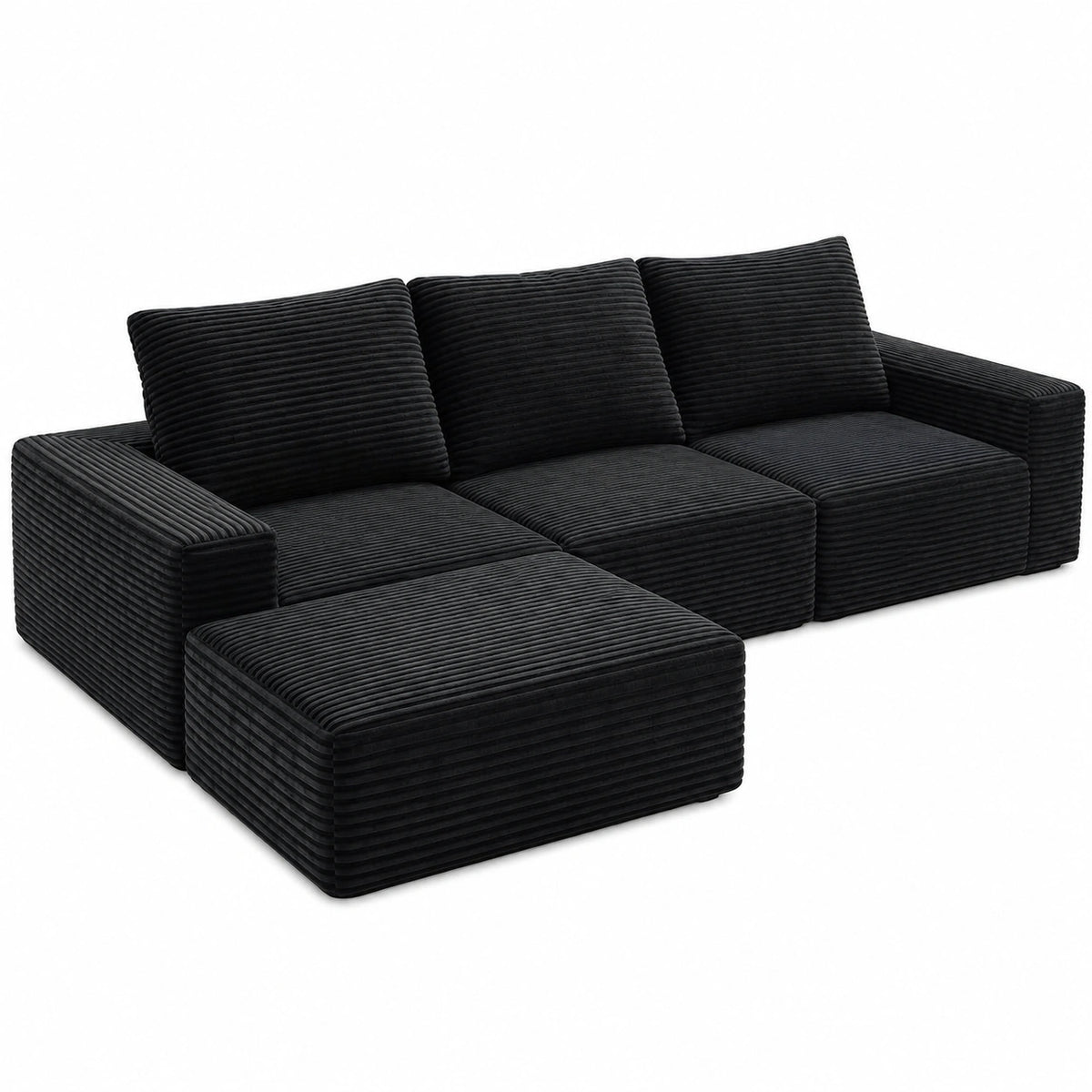 Vielseitiges Schlafsofa mit Ottomane, Bequemes Lounge-Sofa für modernes Wohnzimmer, Einfach zu montieren