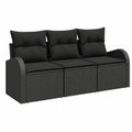 Gartenmöbel-Set aus Poly Rattan mit Kissen, wetterfest, Schwarz, ideal für Terrasse und Balkon
