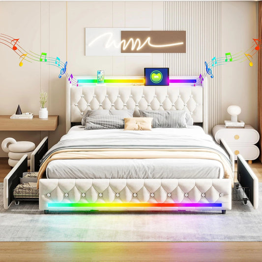 Letto, con Bluetooth, Beige